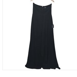 Lulus Black Bustier Gown Maxi Dress